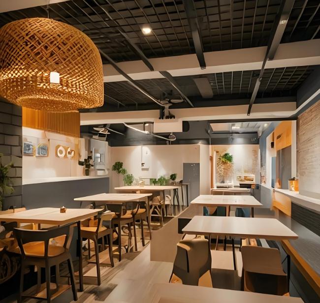 奶油風(fēng)蛋糕甜品店裝修效果圖